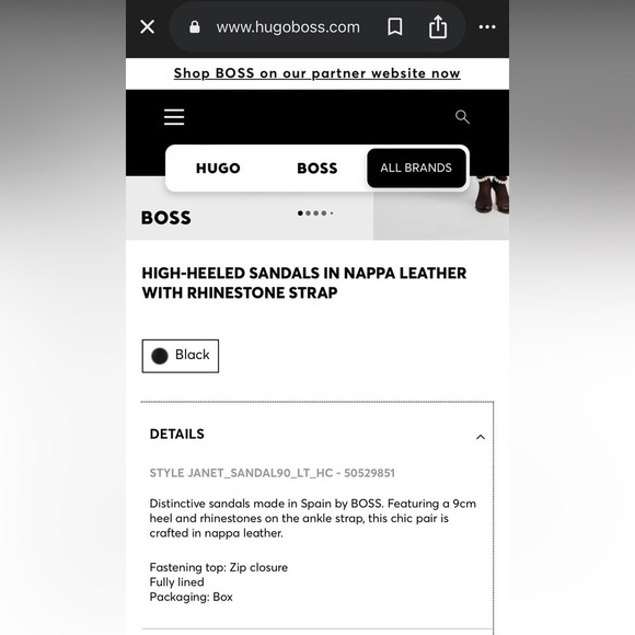 Boss Janet Rhinestone Ankle Strap Heels – Luxe Nappa Leather, Bridal Elegance - Picture 13 of 13